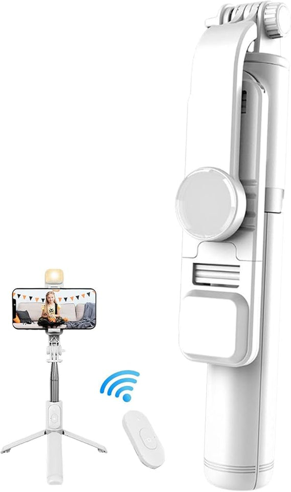 R1S Bluetooth Selfie Stick Tripod with Remote and Light Seloora