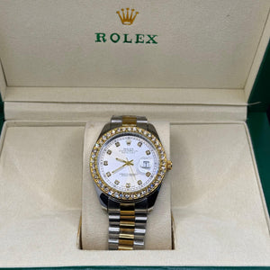 Rolex oyster perpetual truetone with white dial with date Saloora