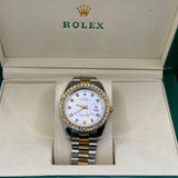 Rolex oyster perpetual truetone with white dial with date Saloora