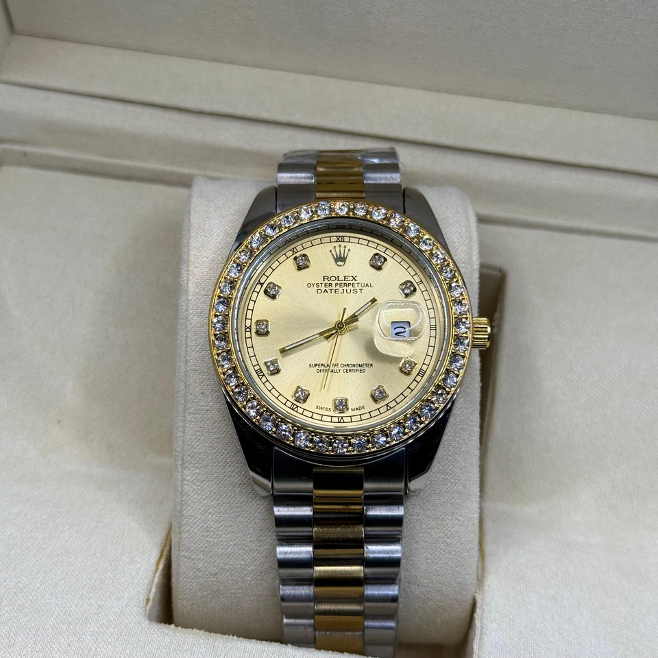 Rolex oyster perpetual truetone with golen dial with date Saloora
