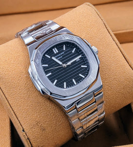 Mens Branded Watch Black Dial - Stainless Steel Saloora